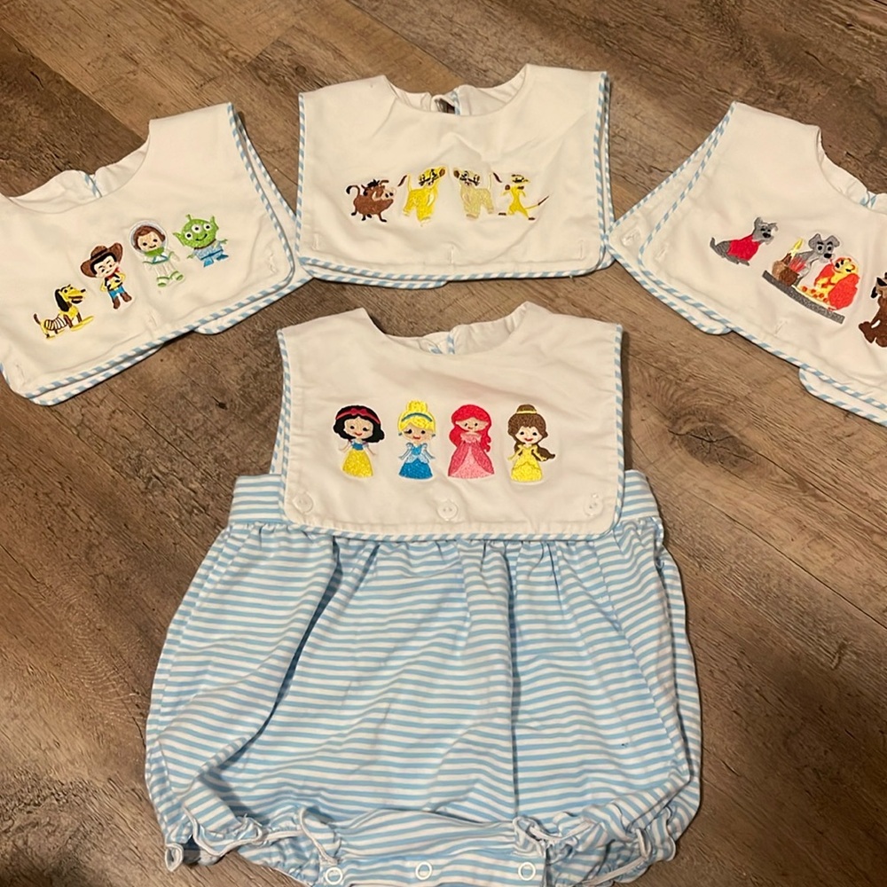Busy Bees Smocks Disney Diaper set 12 mo